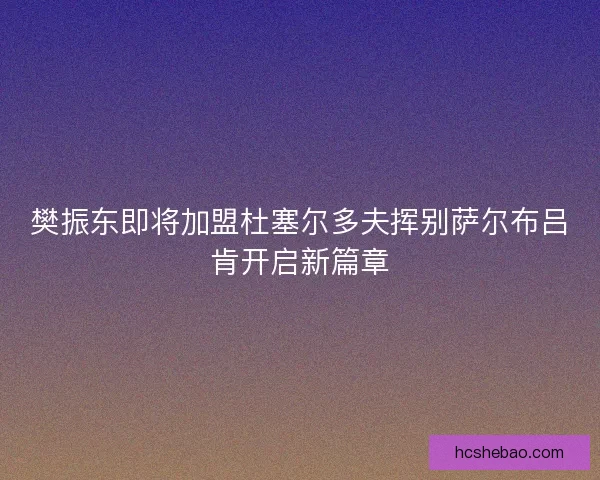 樊振东即将加盟杜塞尔多夫挥别萨尔布吕肯开启新篇章